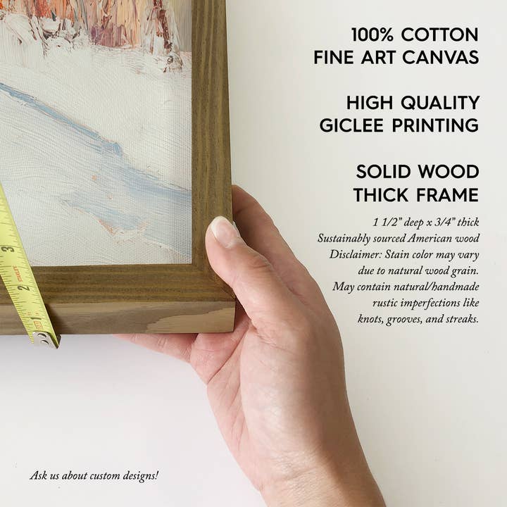 Hangout Home - Wholesale Art Print - Sledding Children - Mountain Cabin Canvas Art - Wood Framed1