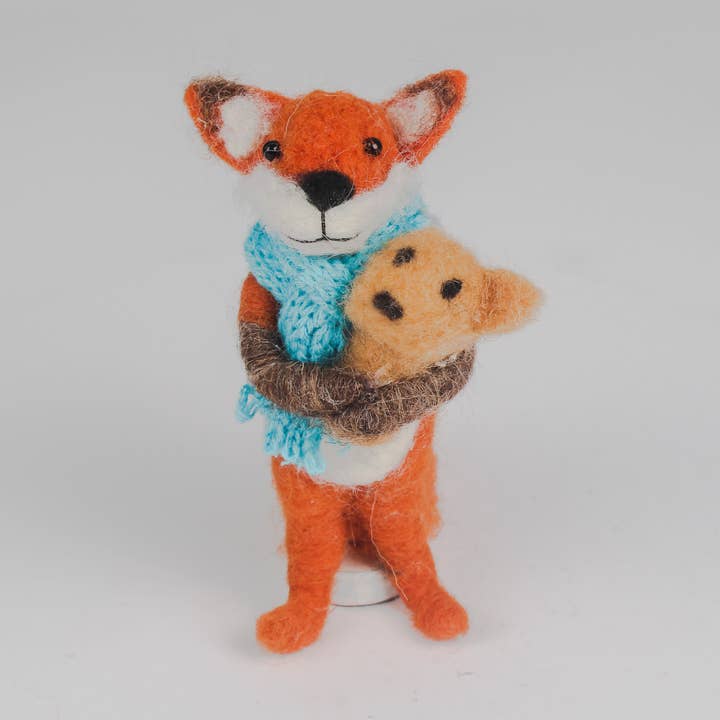 Zorro de fieltro con cachorro para venta al por mayor de Originals International Ltd