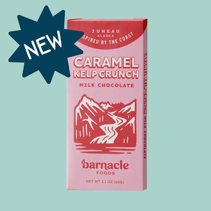 Caramel Kelp Crunch Milk Chocolate (2.1 oz) for wholesale by Barnacle Foods