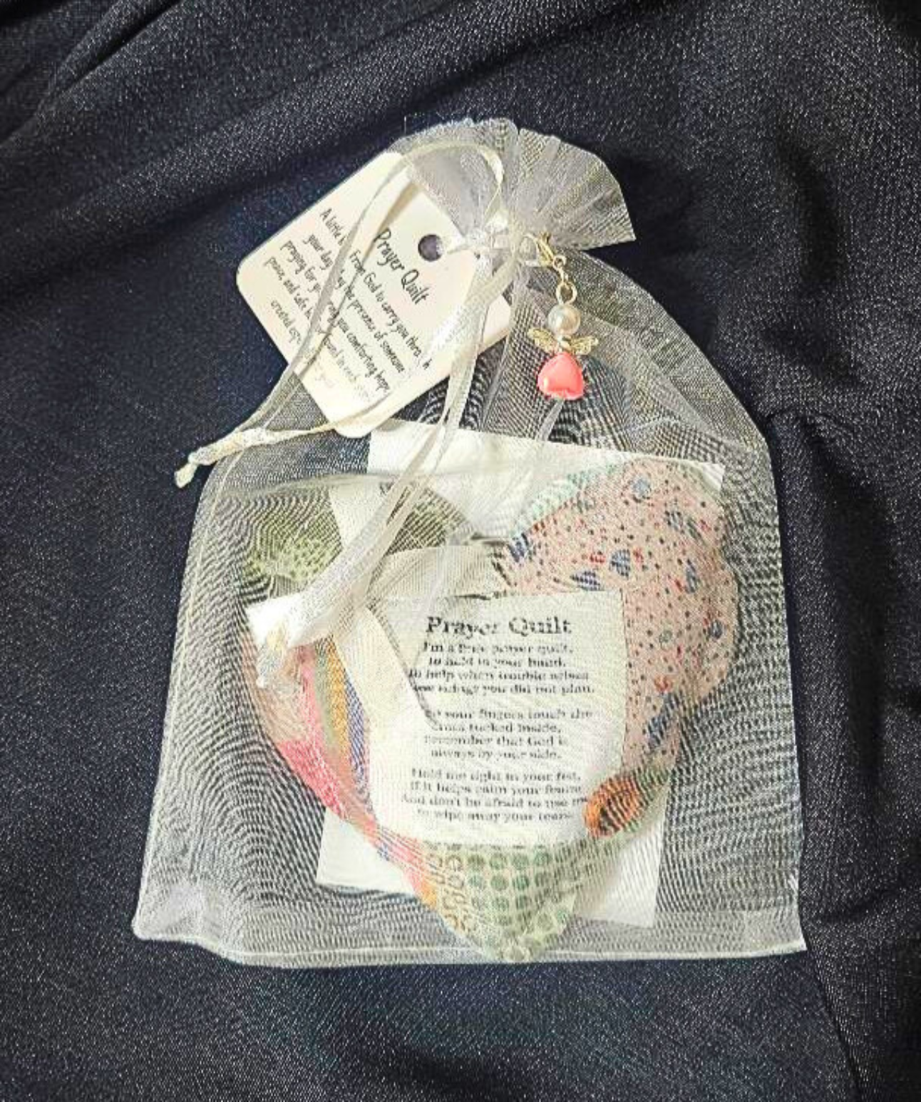 Paradise Island Gold and Silver - Wholesale Keepsake Coin/Token - Heart Mini Prayer Quilt – Angel Charm Faith Gift8