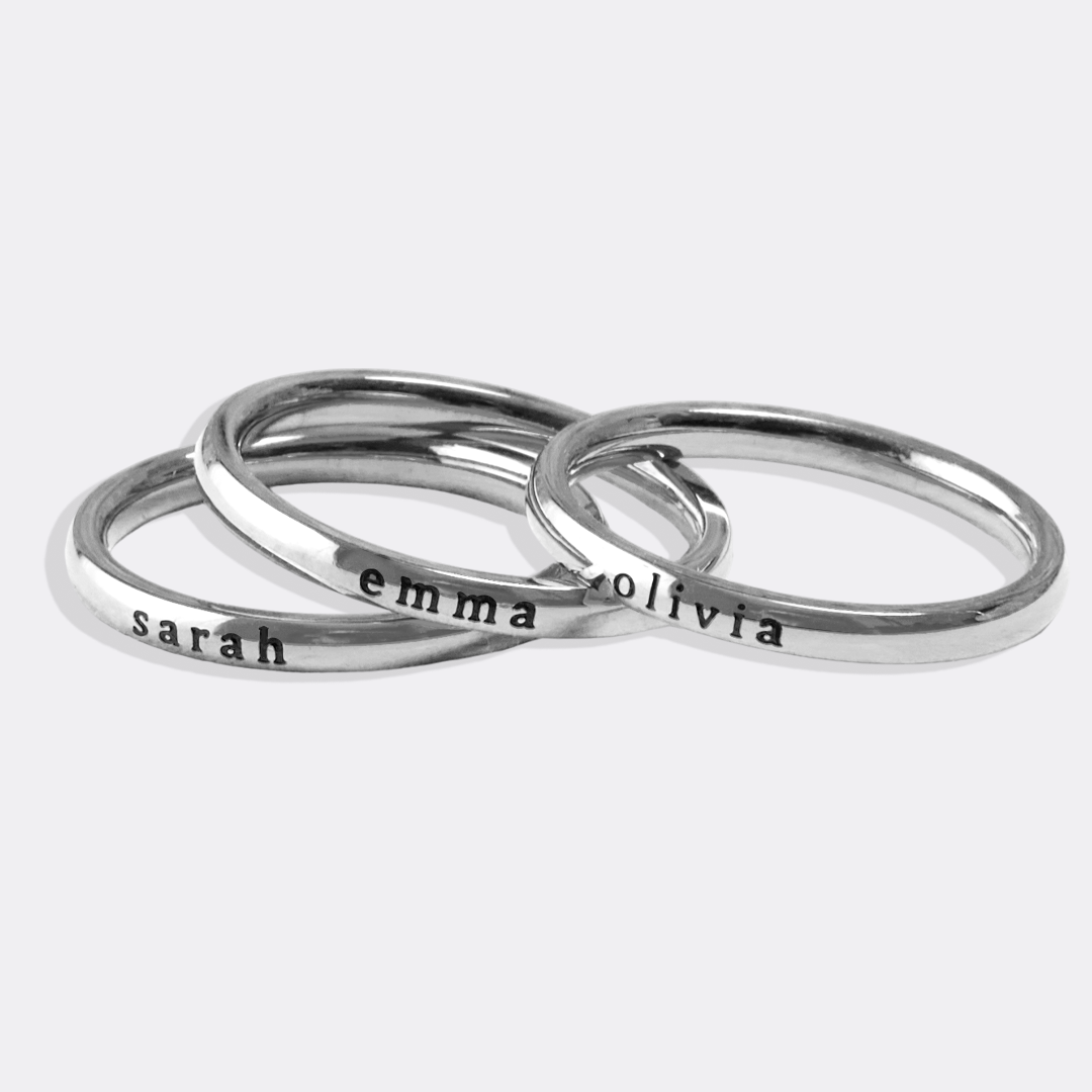 Mint & Lily - Wholesale Band/Stacked Ring - Tiny Stackable Engraved Ring1