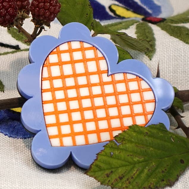 Alfinete Coração Azul Cornflower Polish Kaszuby por atacado de MissJ Acrylic Couture