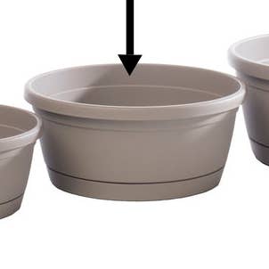 Plant Bowl with Attached Saucer – Medium – Taupe for wholesale by Alfresco Home