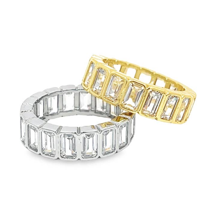 Baguette Cut CZ Paved Ring for wholesale by MIA Jewelry