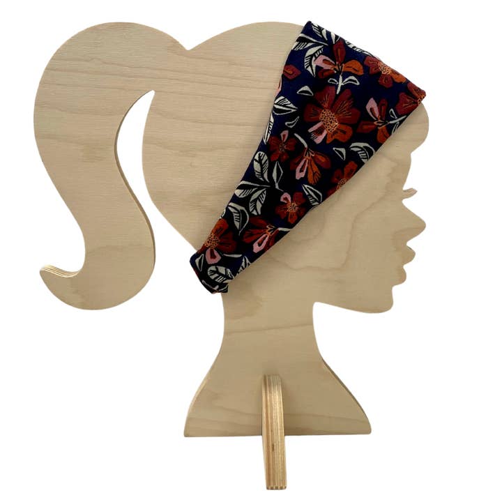 Fall Floral Headband - Navy for wholesale by BaubleBee Co.
