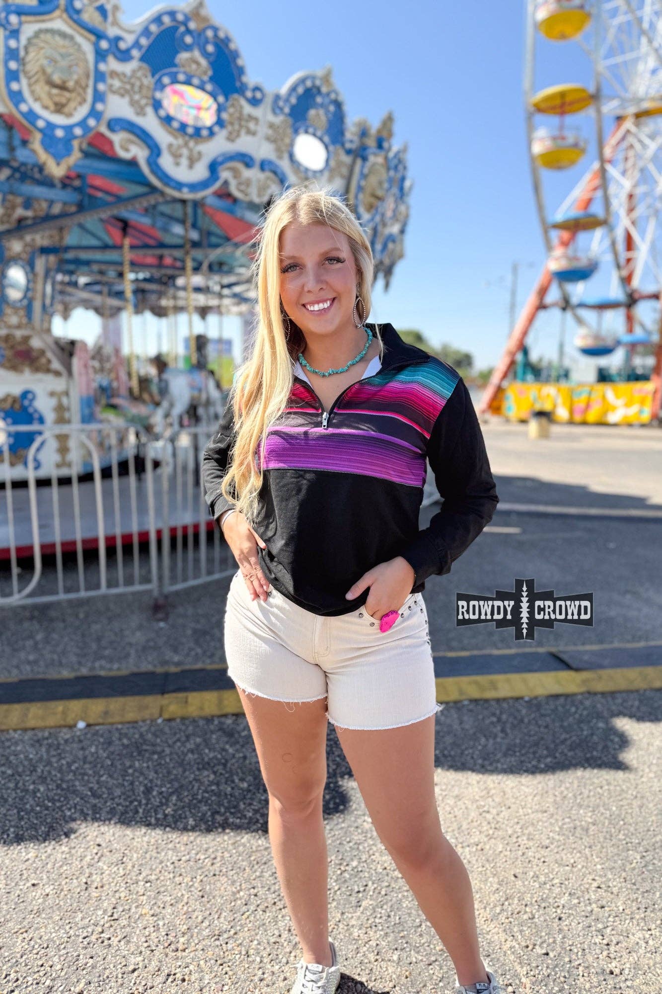 Rowdy Crowd Clothing - Wholesale Sweatshirt - Women's - Gaucho Half Zip5