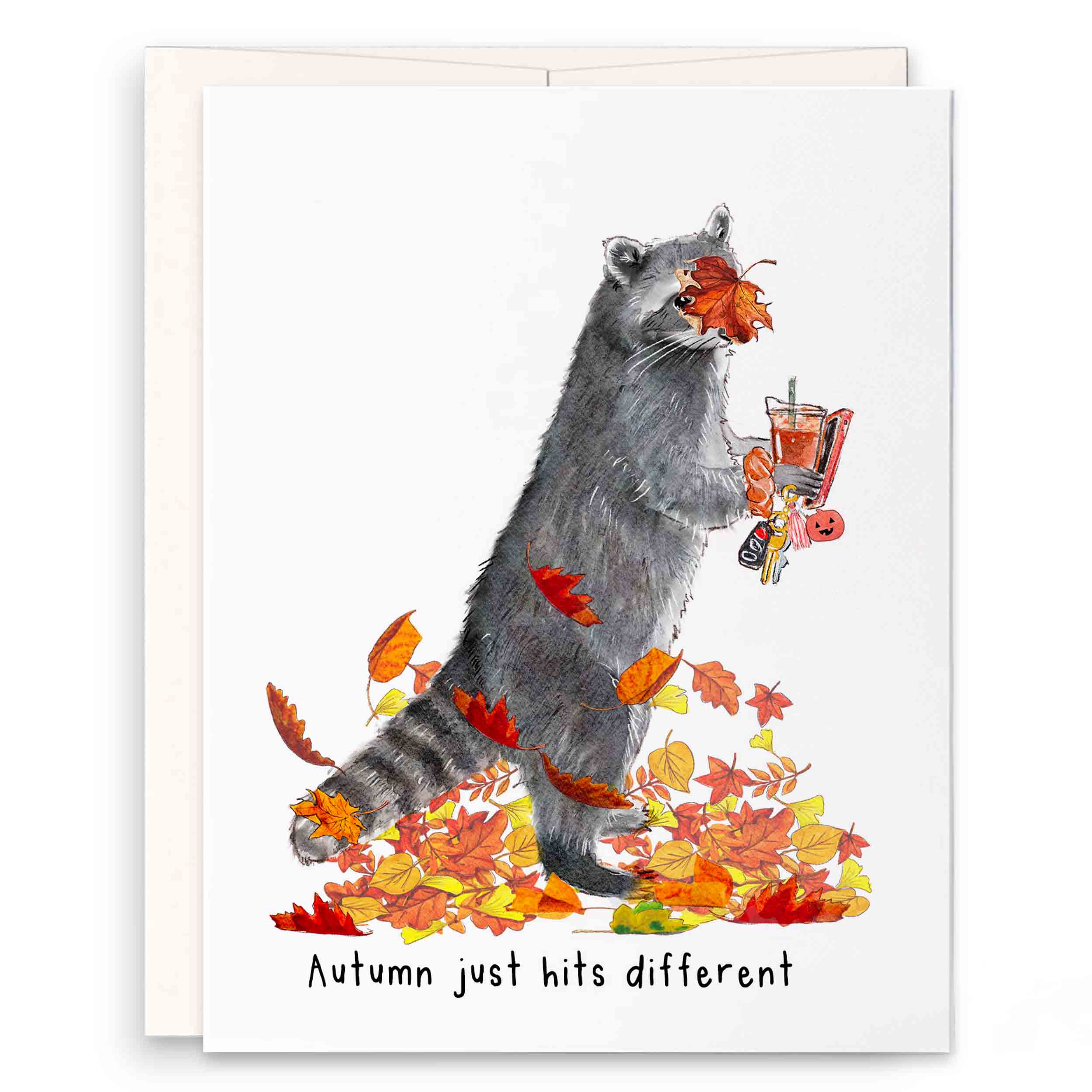 Liyana Studio - Venta al por mayor Tarjetas de Acción de Gracias - El otoño se siente diferente - Tarjeta divertida de Acción de Gracias0