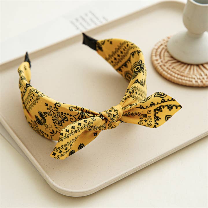 ACCITY - Wholesale Fashion Headband - Women's - WOMEN NEW CASHEW NUT FLOWER WIDE HEADBAND_CWAHA08313