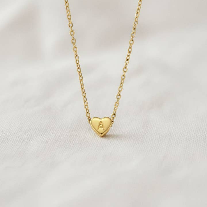 Heart Alphabet Pendant Necklace for wholesale by paperln