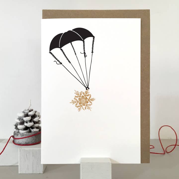 Carte de Noël Parachute | Carte de vœux | Saisonnier | Noël pour la vente par Purpose & Worth etc