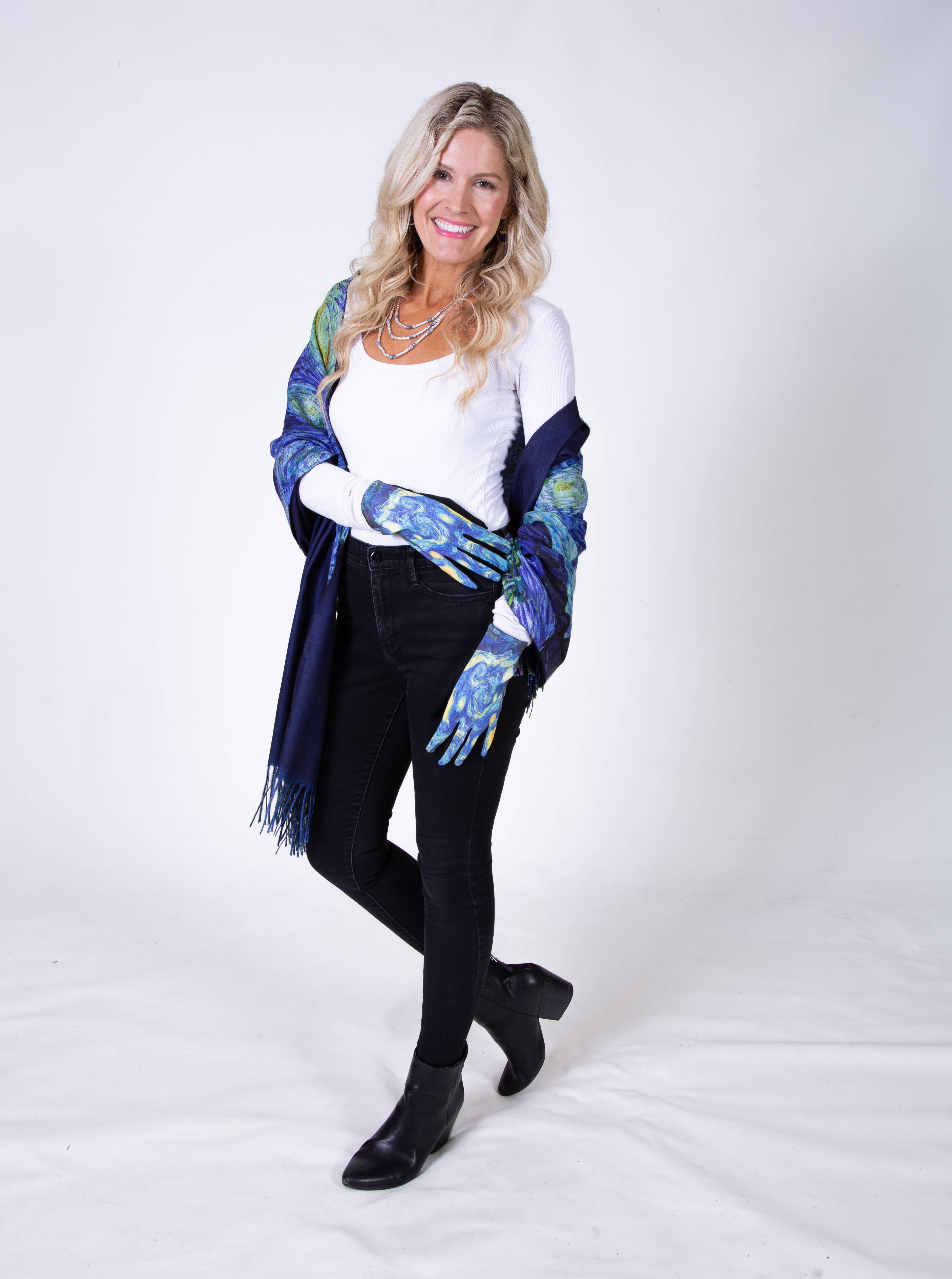 Kaleidoscope Accessories - Vente Gants – femme - Gants Masterpiece Paintings, doublés en polaire, assortiment de 45