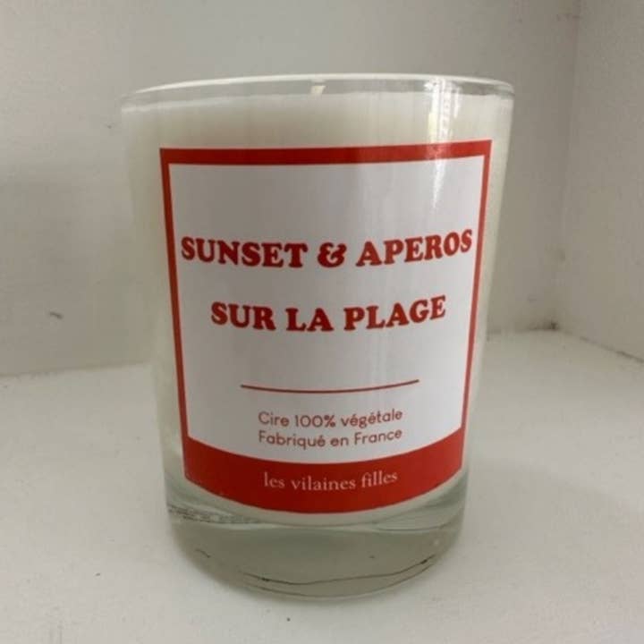 Les Vilaines Filles - Wholesale Jar/Filled Candle - Candle "Sunset and Aperitifs on the Beach"