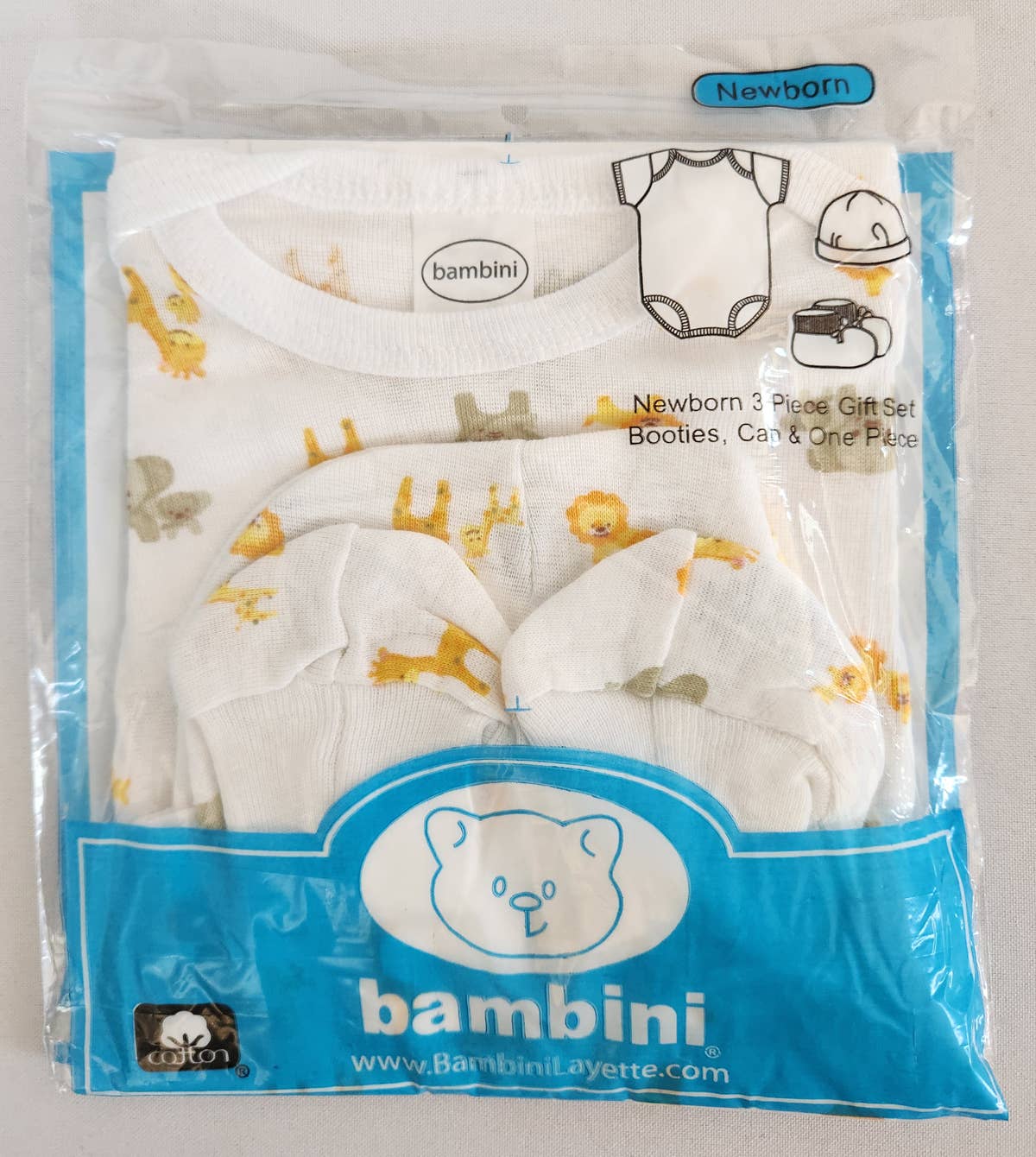 Bambini Infant Wear inc. – wholesale Klädesset - Baby – Presentset med 3 delar – Safari-mönster1