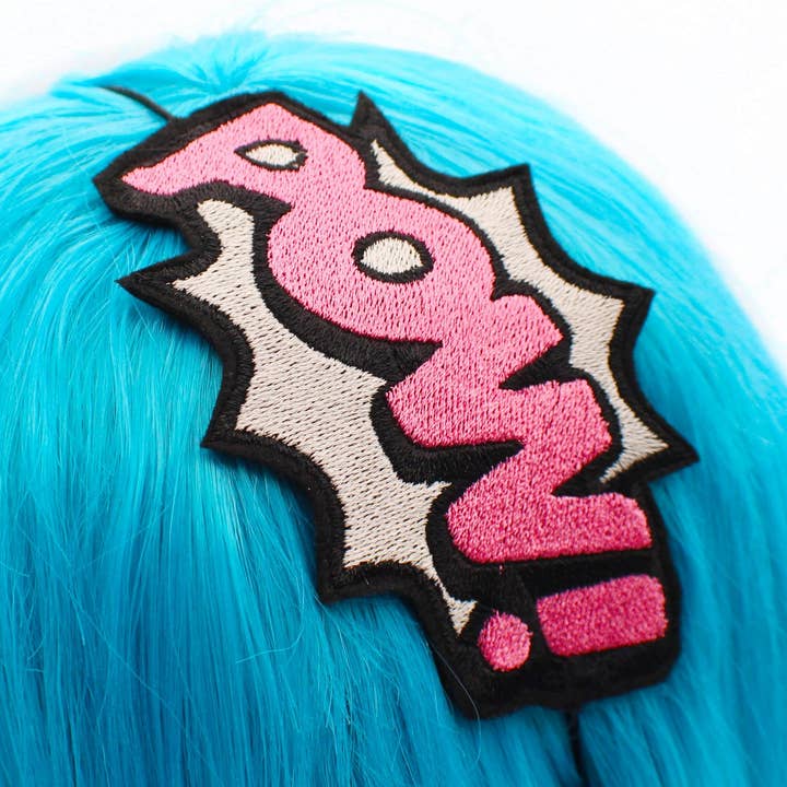 Superhero Headbands - POW Comic Book - Pink and Silver for wholesale by Kawaii Hair Candy