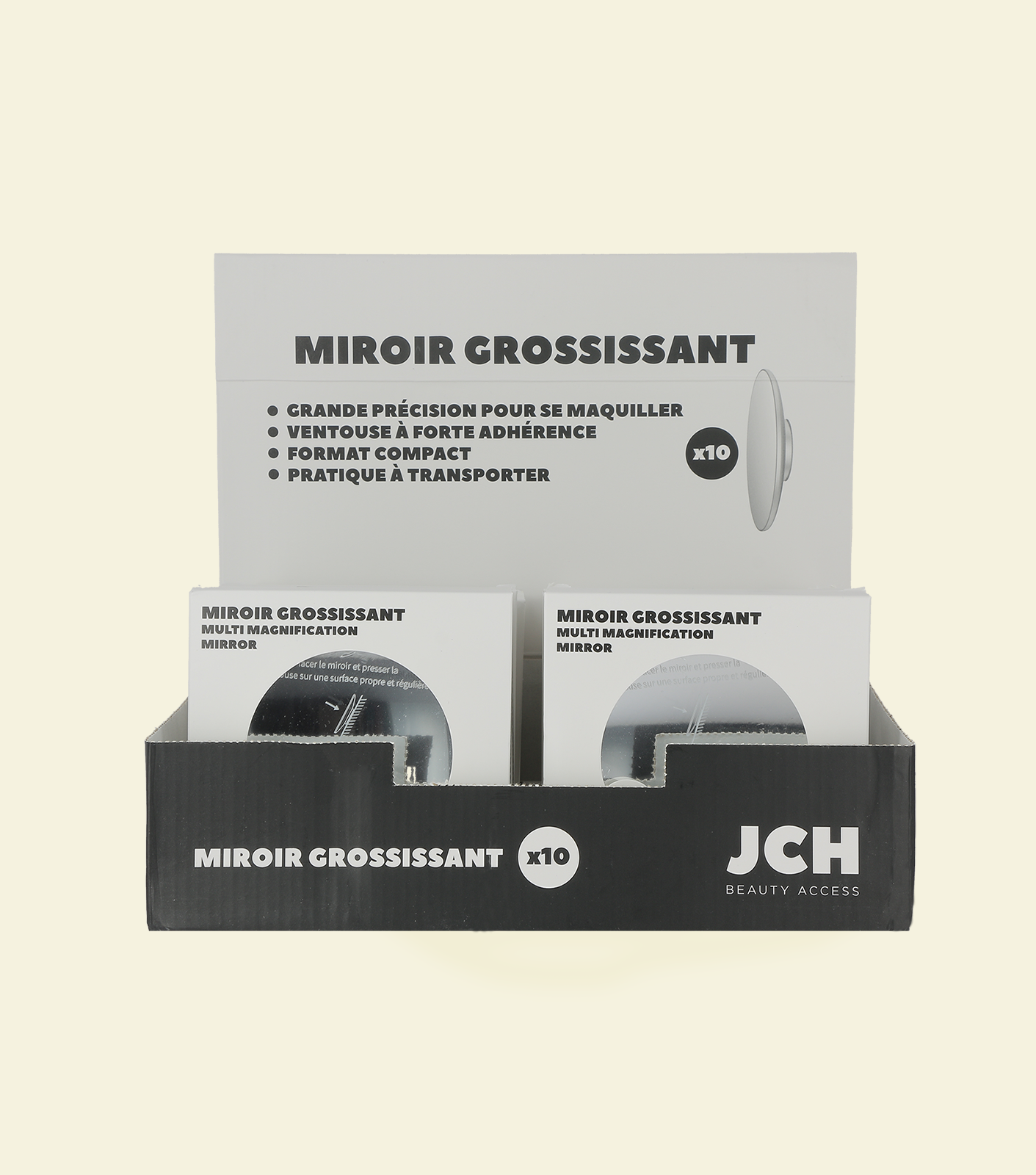JCH BEAUTY ACCESS - Wholesale Makeup Mirror - Display of 10 mirrors magnifying 10 times1
