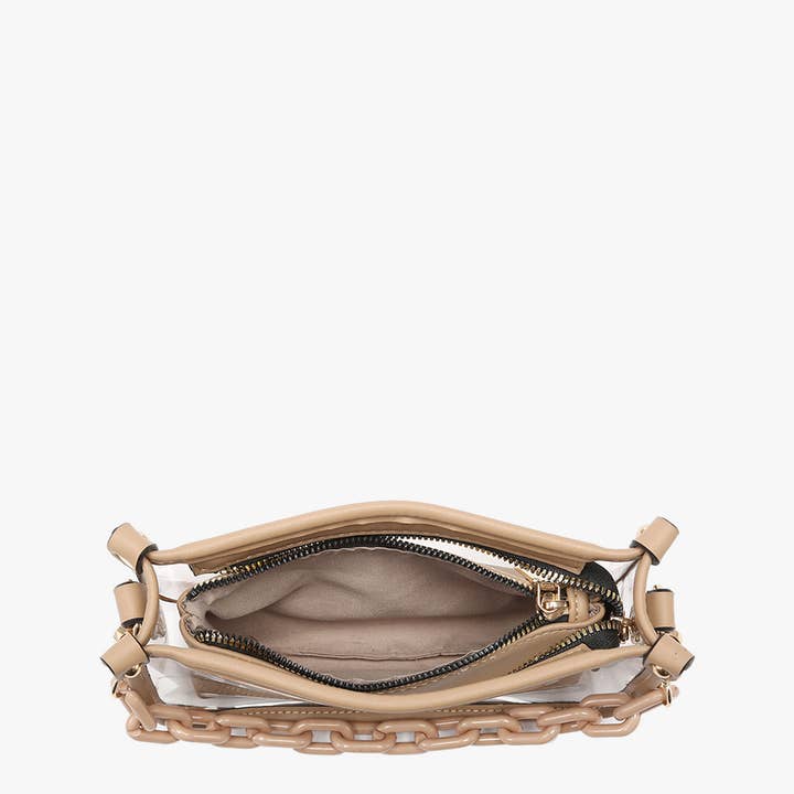 Jen & Co. - Wholesale Crossbody Bag - Women's - M2226CR Jessica Clear Crossbody w/ Chain
