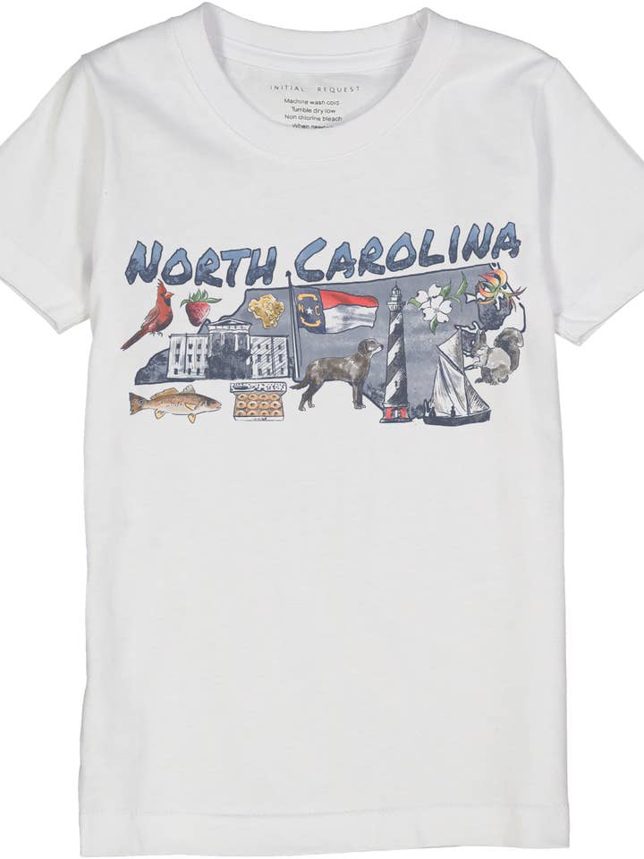 North Carolina Boys Short Sleeve White Tee for wholesale by Initial Request
