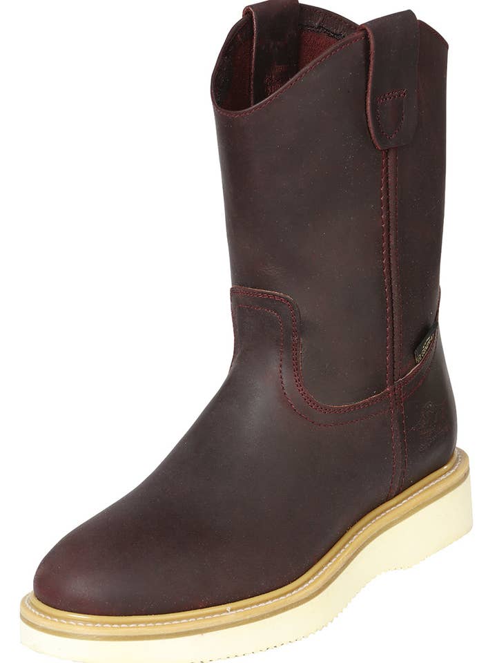 Bottes de travail El General en cuir Grasso coloris vin sans casque – 126051 pour la vente par J&J WESTERN WEAR