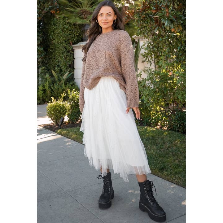 Verte – wholesale Skirt – Women’s – TULLE SKIRT WITH PEARL DETAIL_78S10206