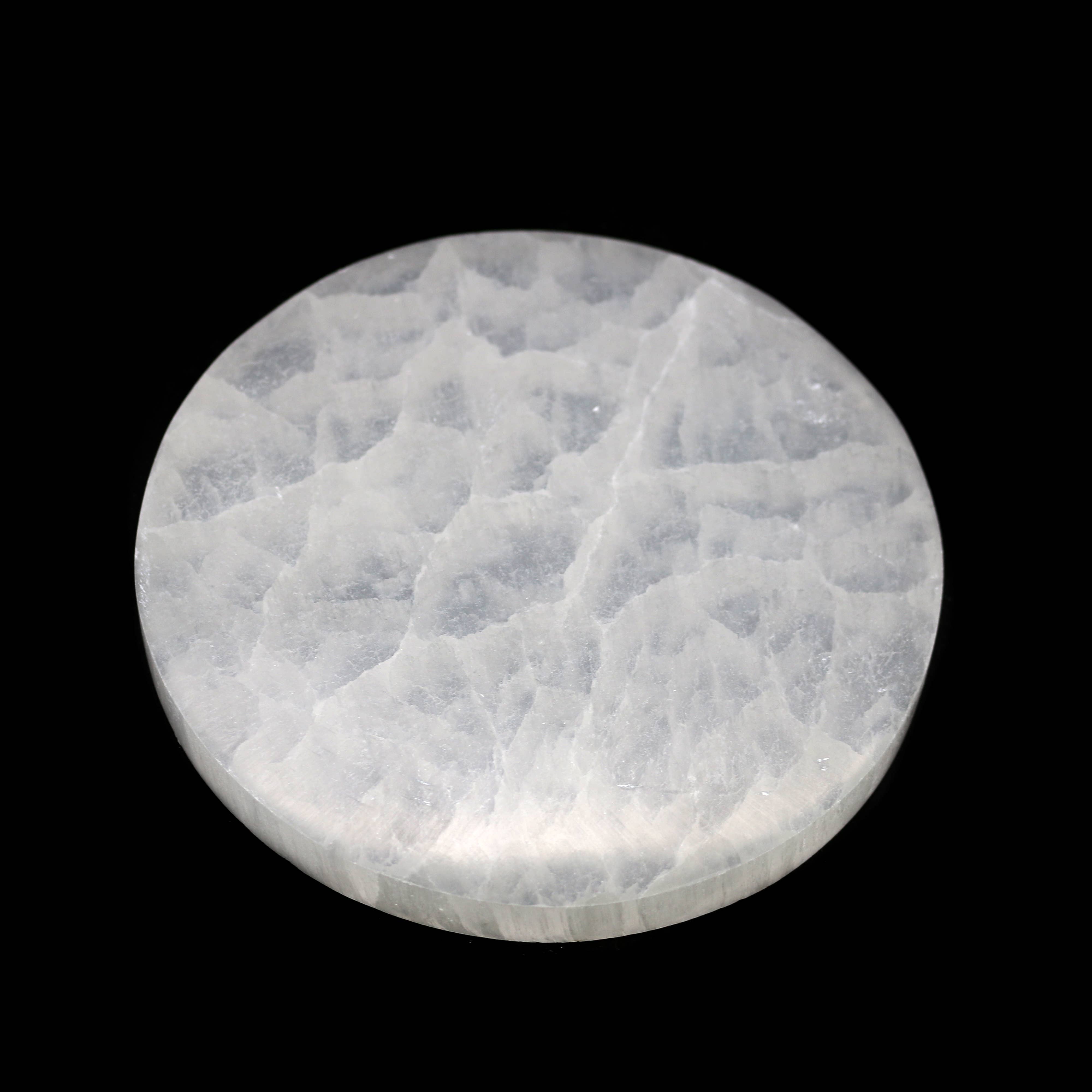 Designs by Deekay Inc. - Wholesale Crystal Charging Plate - Round Selenite Charging Plate (5 in.)