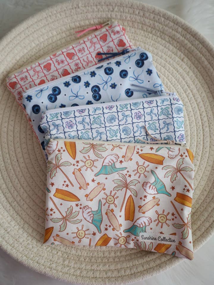 Waterproof lined zipper bag for wholesale by Sunshine Collective