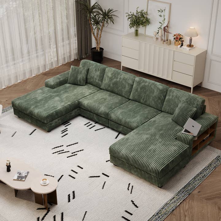 HOMYCASA DESIGN INC - Wholesale Sofa - 4-Seater U-Shaped Modular Sectional Sofa & Corduroy Fabric3