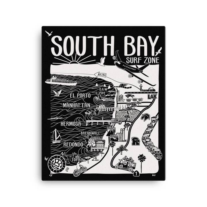 Tela della mappa di SOUTH BAY per la vendita all'ingrosso da parte di Distant Local