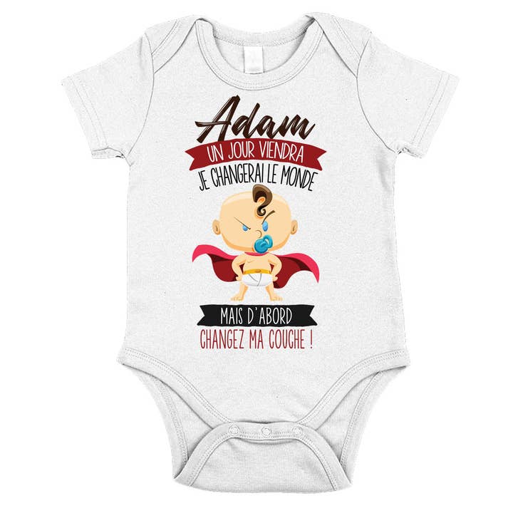 Adam Humour baby bodysuit for wholesale by Planetee