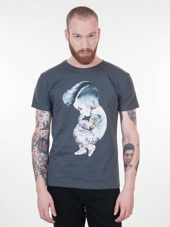 Rockabilly2.0 Basic Cotton Regular T-Shirt for wholesale by siamoises