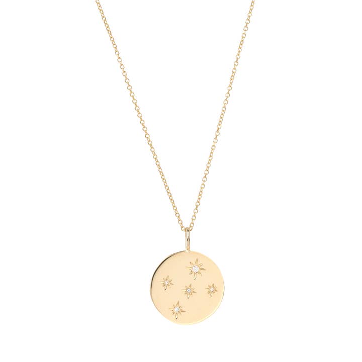 EDN404 Asteria "5" Gold and Diamond Pendant/Charm Necklace for wholesale by Eikosi Dyo