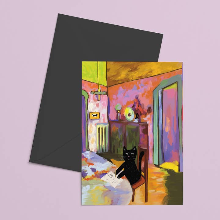 Niaski - Feline Fine Art (USA DUTIES PAID) – wholesale Everyday greeting card – Wassily Catdinsky Studio Cat Art Card1