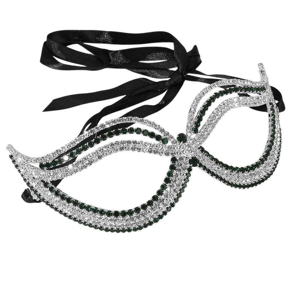 Sensibling Corp. - Wholesale Costume - Women's - Rhinestone Pave Cat Eye Masquerade Mask
10