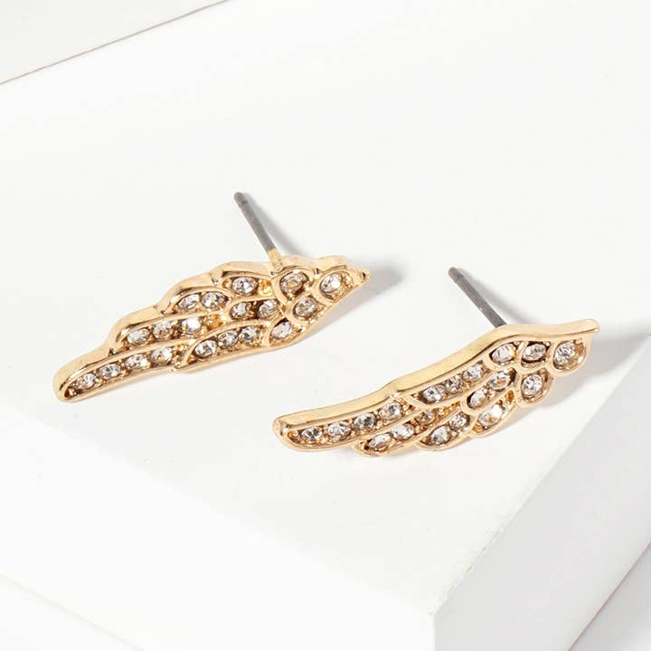 Sensibling Corp. - Wholesale Stud/Post Earrings - Crystal Wing Stud Earrings