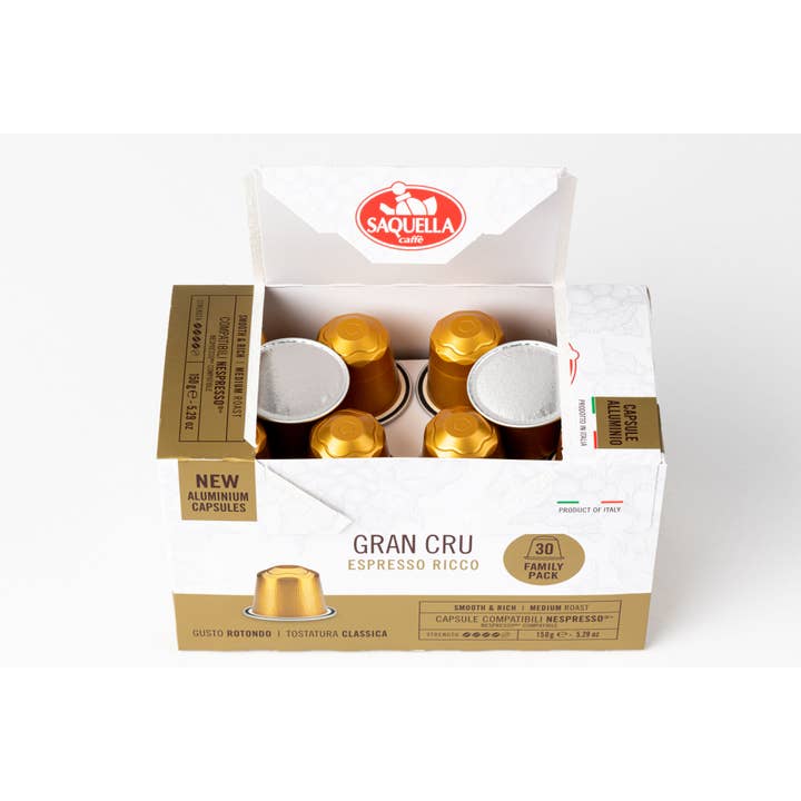 Saquella 1856 SRL - Wholesale Coffee Beans - Grand Cru Capsules Box 30 Pcs Aluminum3