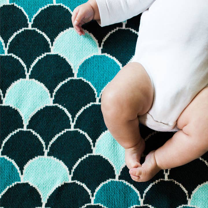Seek & Swoon - Vendita all'ingrosso Coperta - Bambini e neonati - Zellige, coperta per bebè, motivo: sirena, marocchina, decorazione per la cameretta dei bambini