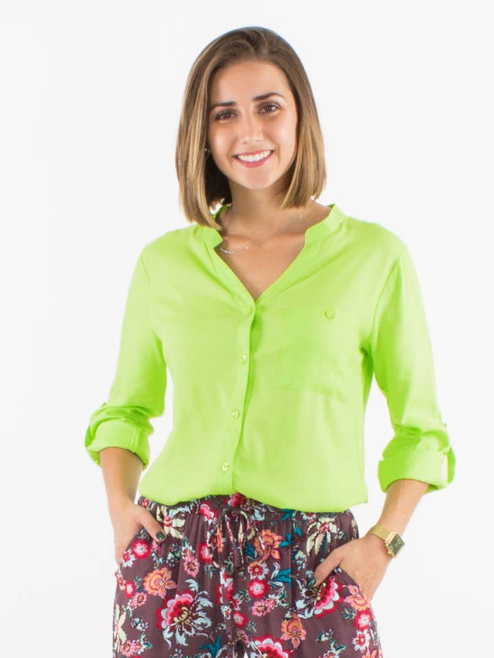 Blusa donna in viscosa a maniche lunghe Coline per la vendita all'ingrosso da parte di Coline