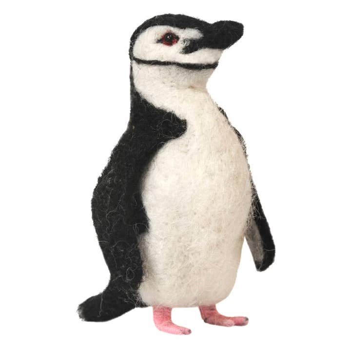 Lanart Alpaca – Großhandel Dekofigur – Zügelpinguin - Handgefertigte Alpaka-Skulptur aus Filz