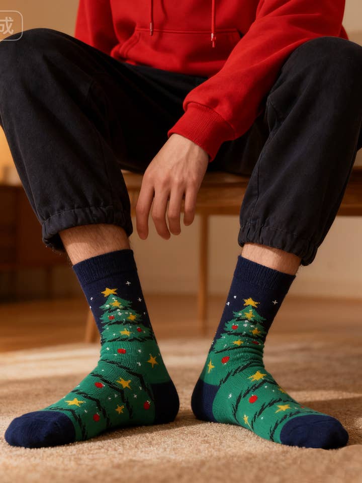 Sternenklare Weihnachtsbaum-Socken 🎄⭐🌙 für den Großhandel von Marc JoJo