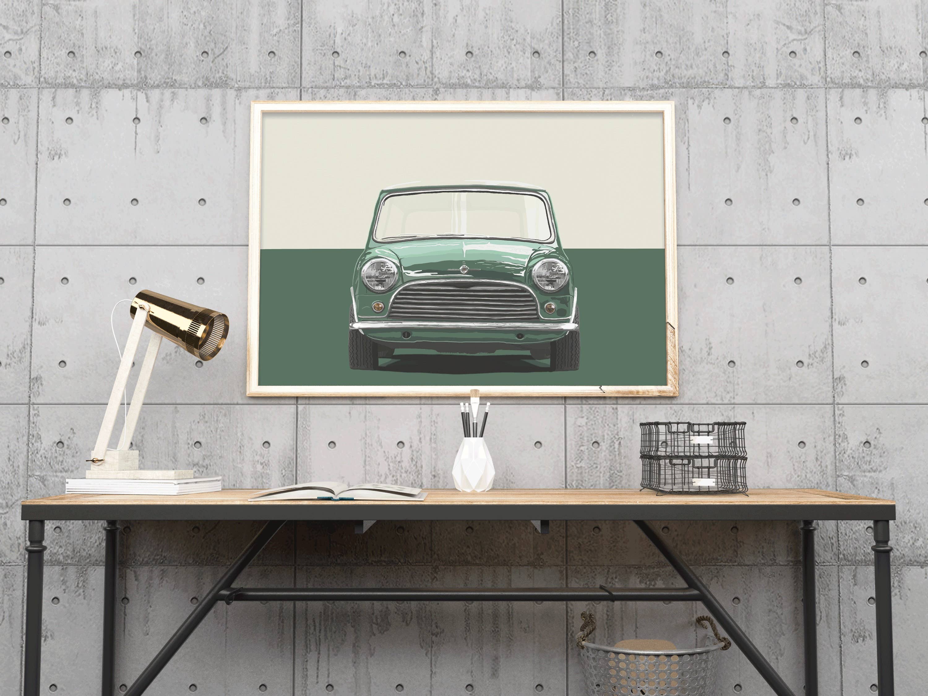 Illustrator maker – wholesale Art print – Mini Cooper S Art - Classic Mk1 Austin Mini Cooper S3