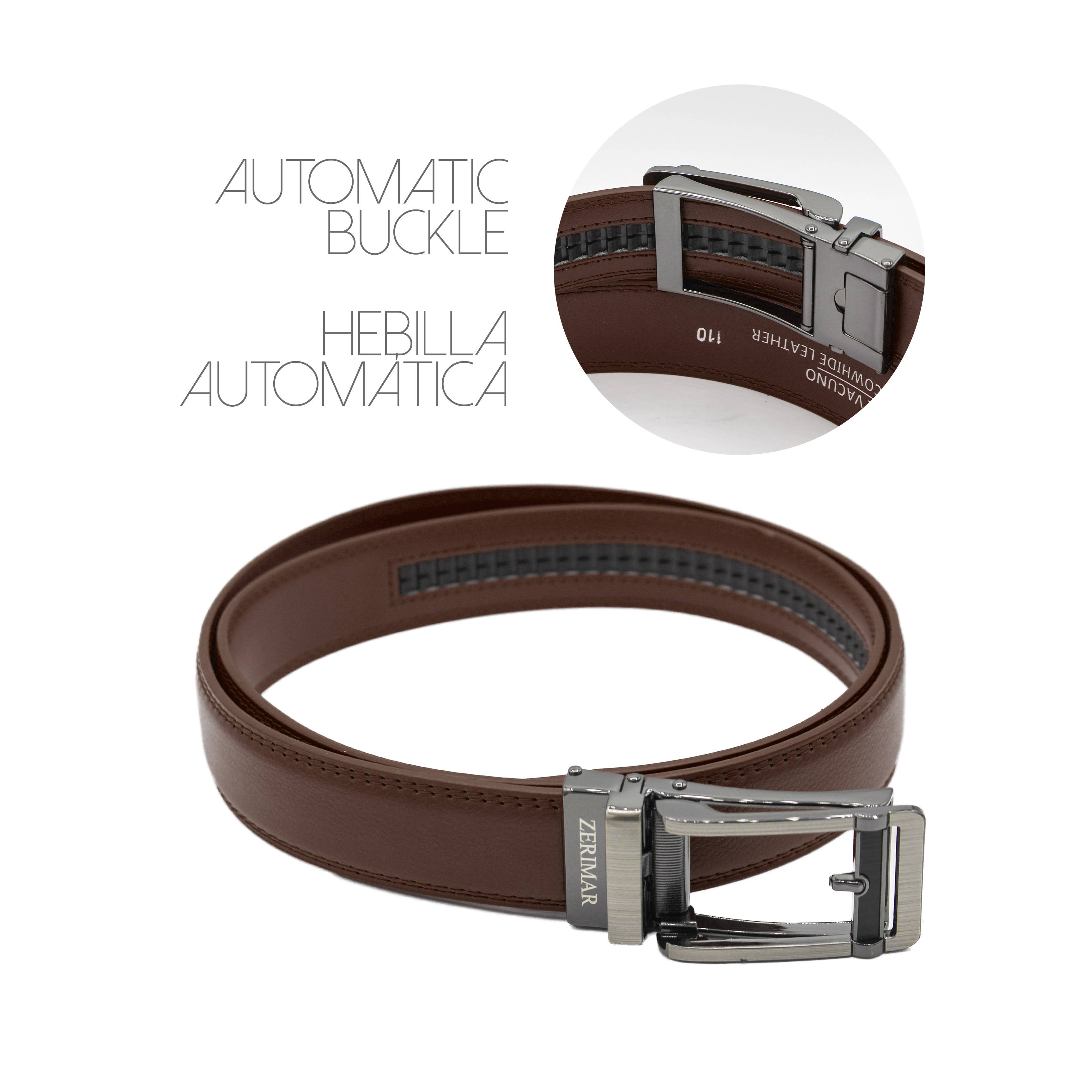Zerimar 1942 - Wholesale Belt - Men's - Zerimar Premium Leather Belt – Elegant 30mm Automatic Buckle1