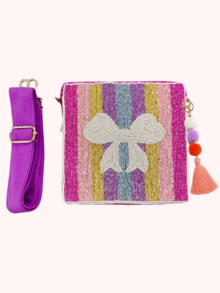 Beaded Bow Crossbody Purse for wholesale by Valois Designs