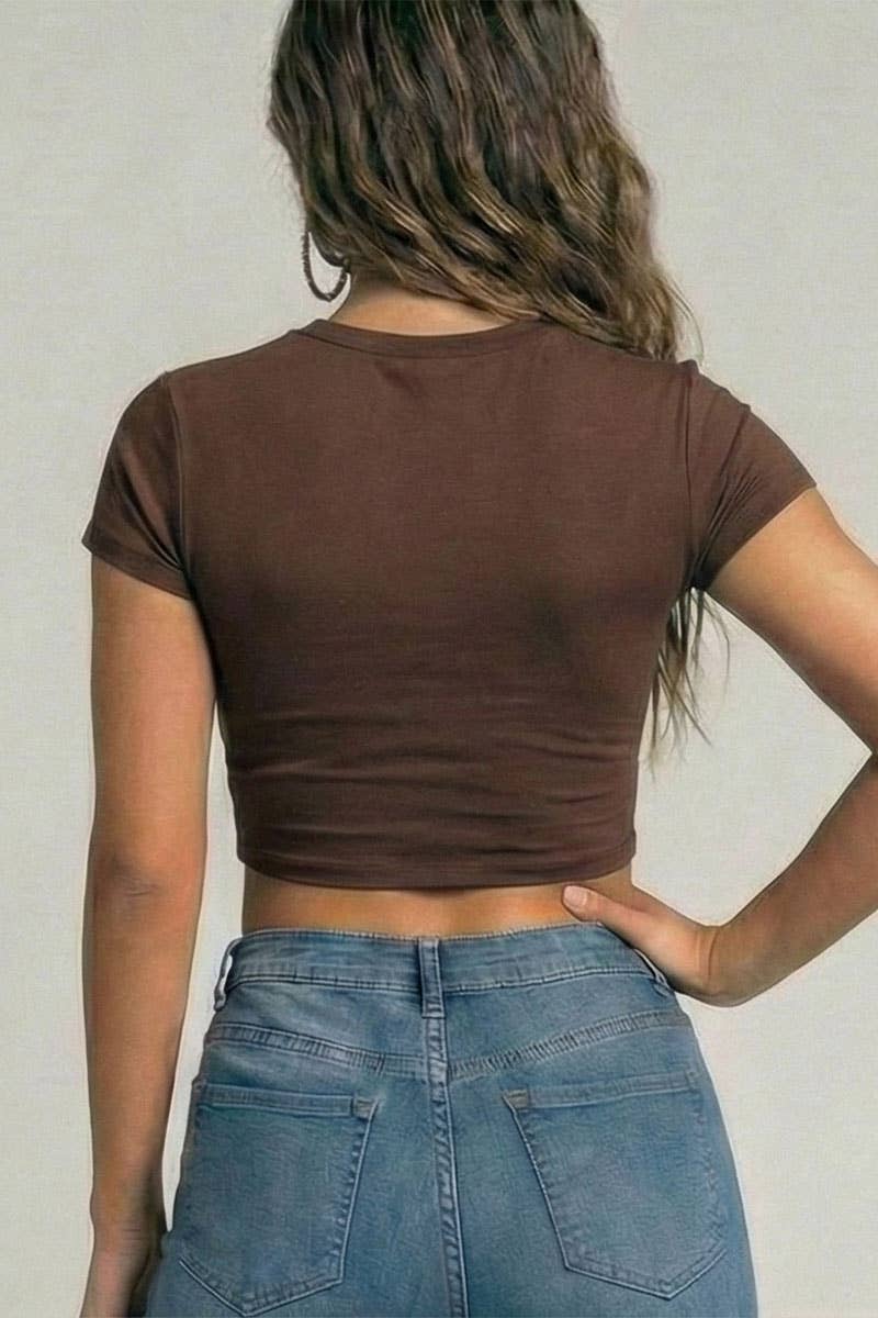 CAPELLA APPAREL - Wholesale Knit Top - Women's - Short Sleeve Roundneck Crop Top14