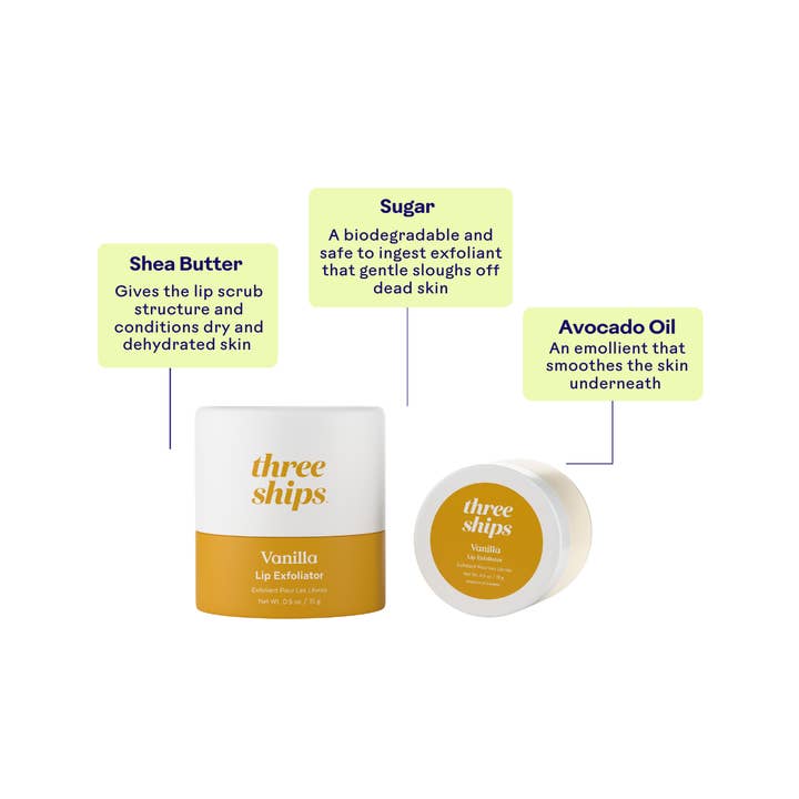 Three Ships - Wholesale Lip Scrub/Polish - Vanilla Lip Exfoliator