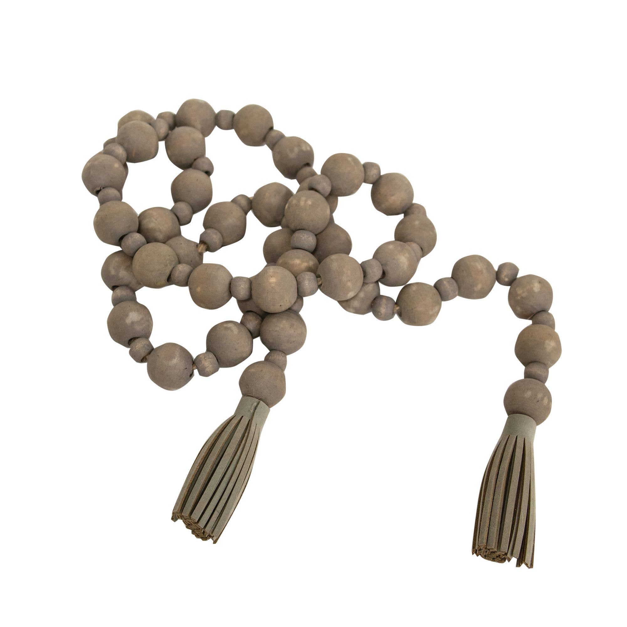Col House Designs - Wholesale Bunting/garland - Distressed Wooden Bead Garland With Tassels