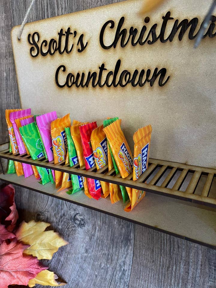 Personalised Christmas Countdown with Slots for wholesale by manchester laser cuts