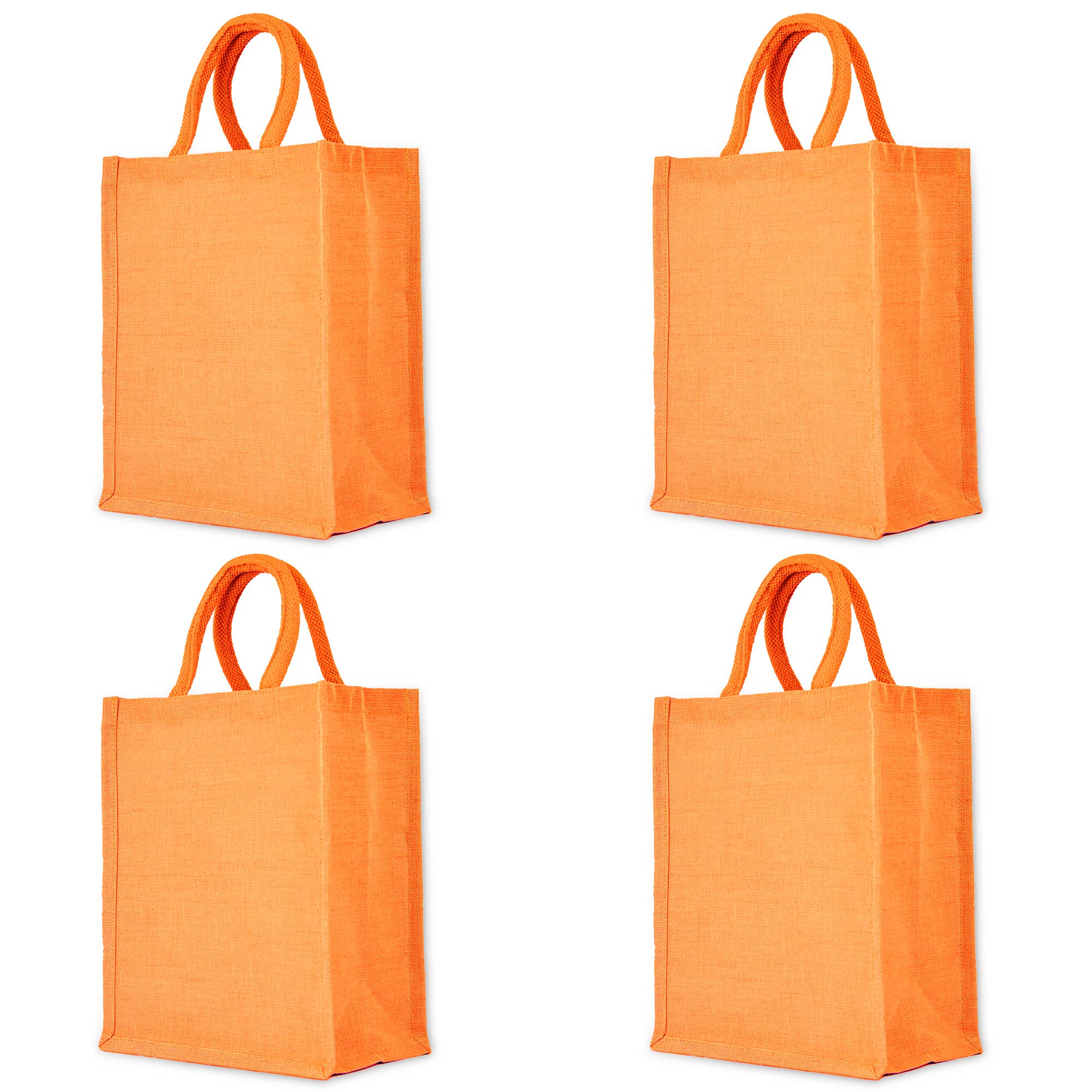 ecojutebags – Engroshandel Indkøbspose/indkøbstaske – 4 genanvendelige Juco-tasker med lomme og håndtag – 12x10x6 - Gave24