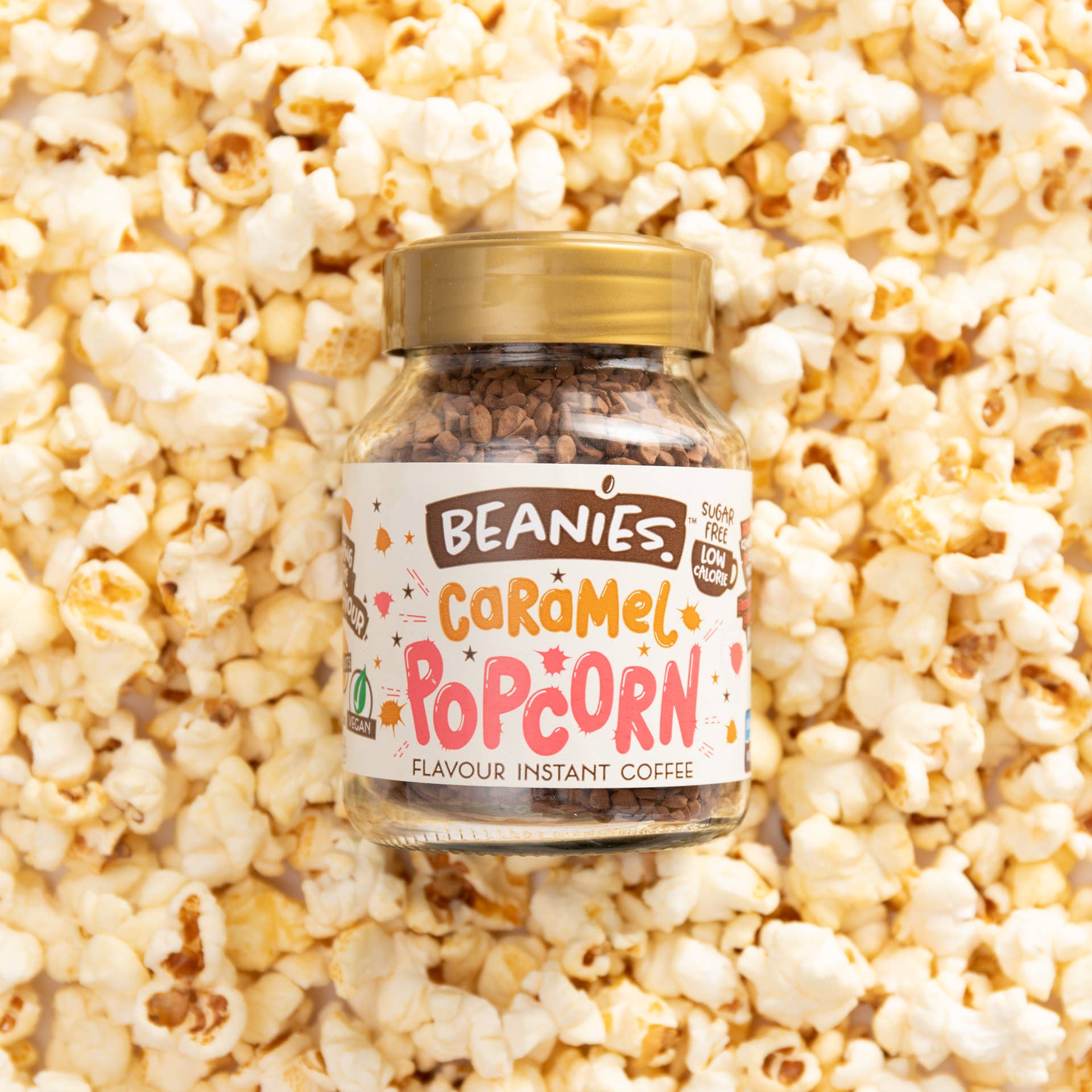 Beanies The Flavour Co. Ltd - Wholesale Instant Coffee/Espresso - Beanies 50g Caramel Popcorn Instant Flavoured Coffee