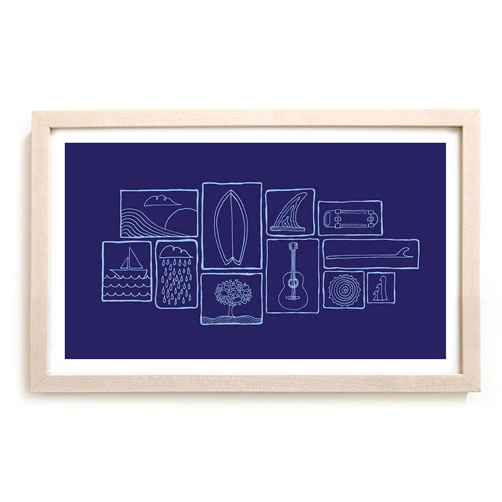 Surfing Guitar Kunsttryk "Fortidens Tider" for engroshandel hos Matthew Allen Art