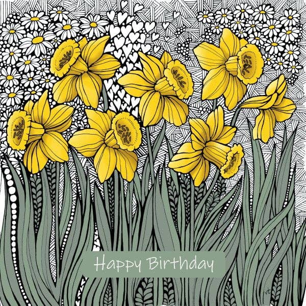Daffodils 2024 Happy Birthday for wholesale by Alff a Bet Design