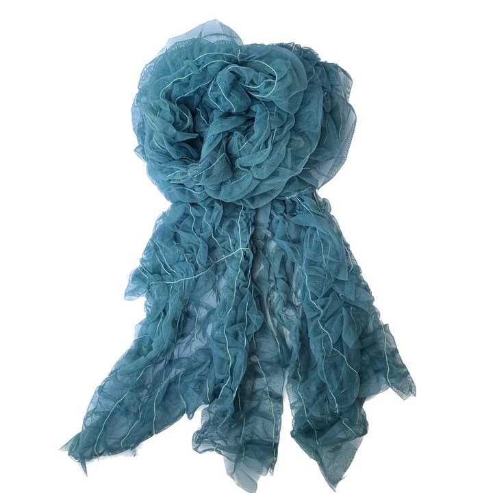 Bufanda Tango Boa azul turquesa para venta al por mayor de Little Journeys Chicago